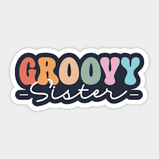 Groovy Sister retro birthday Sticker